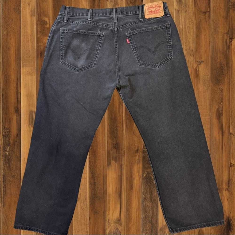 Levi’s 505 Black Straight Leg Jeans Men’s 38x34 – Classic Fit- Faded Black - Picture 3 of 10